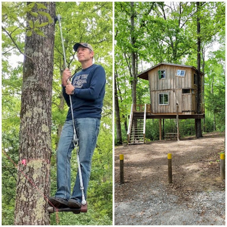 85:  Lake Norman area Treehouse owner, builder, and designer, Tim Thomson, talks about his Airbnb featured ”Crooked Shutter Treehouse”, located in Lincoln County